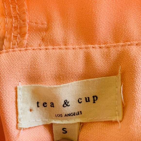 Tea & Cup Peach Sheer Mesh Lace Appliqué Romper S - Picture 10 of 13